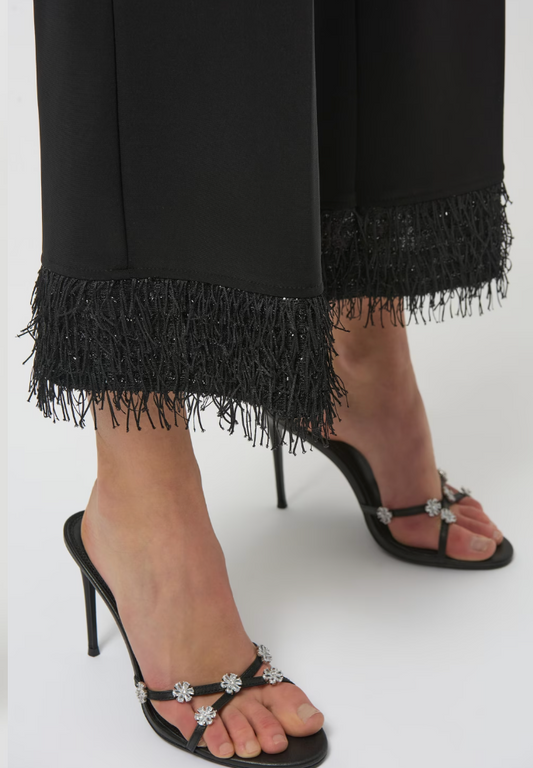 Joseph Ribkoff High-waisted Fringe Trousers Style