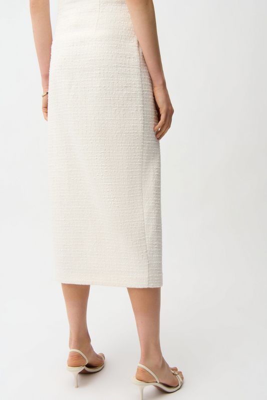 Joseph Ribkoff Bouclé Pencil Skirt With Gold Buttons