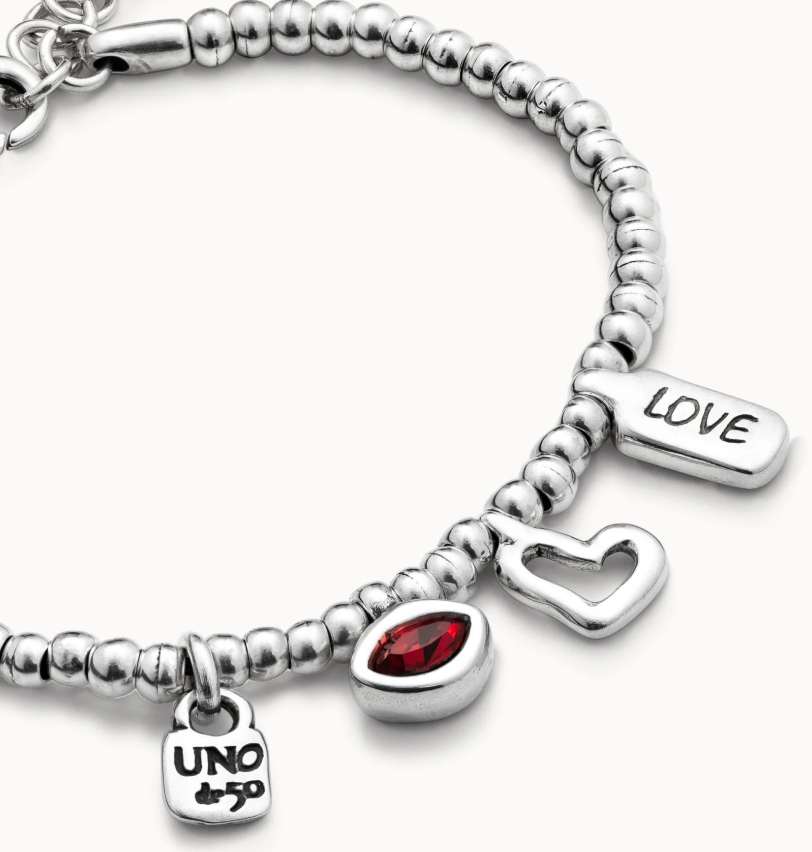 UNO de 50 Beaded bracelet with charms