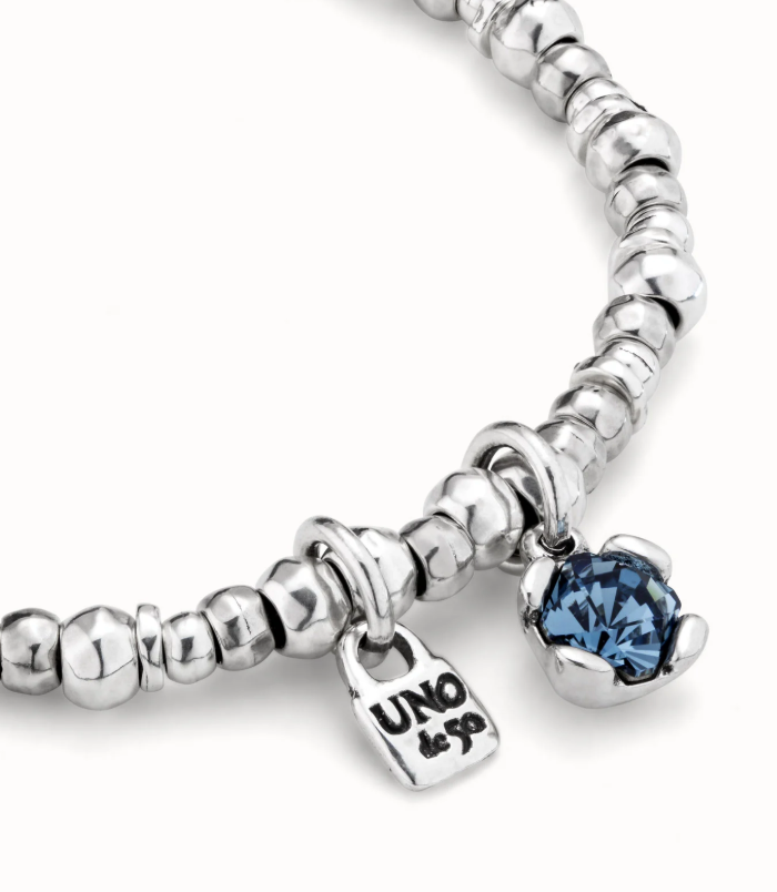 UNO de 50 Beaded stretch bracelet with blue crystal