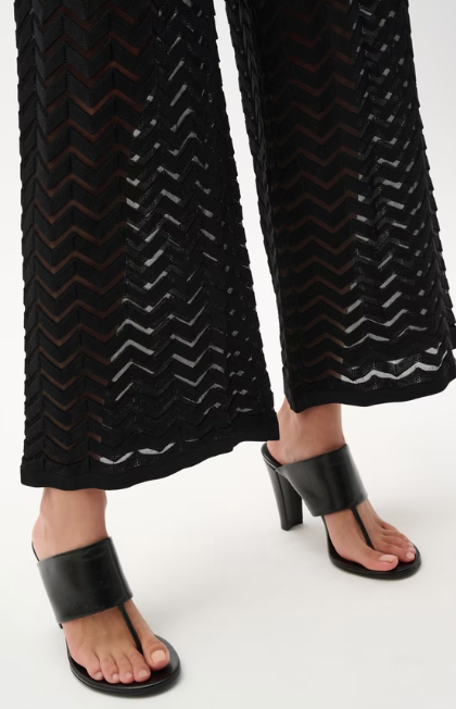 Joseph Ribkoff Jacquard Knit Chevron Stitch Culotte Pants