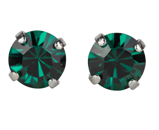 Mariana Post Earrings with Rhodium Plating