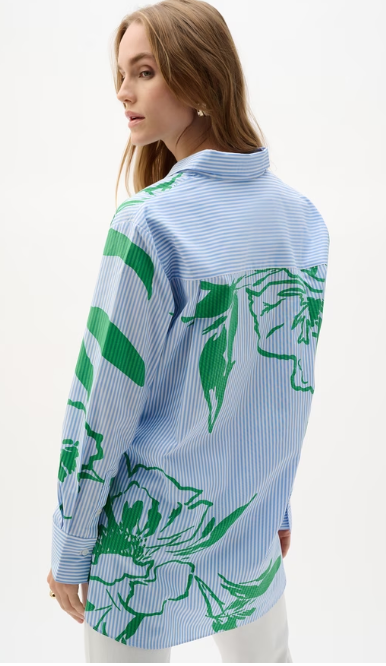 Joseph Ribkoff Floral Striped Casual Shirt