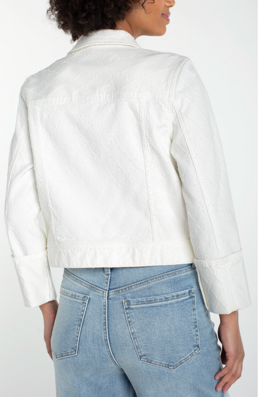 Liverpool Bracelet Length High Cuff Cropped Jacket