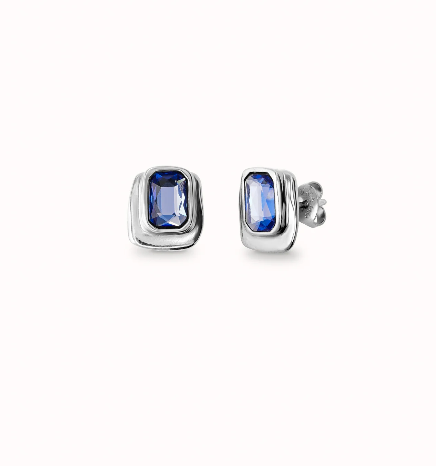 UNO DE 50 Ser Magnetica Stud earrings with blue crystal