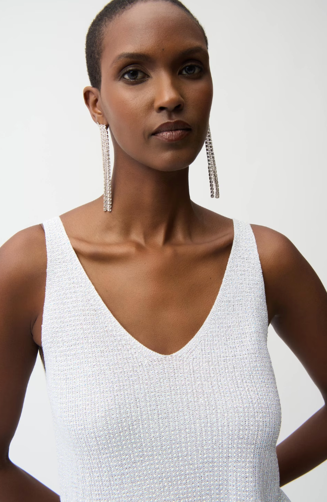 Joseph Ribkoff Metallic Knitted Camisole with Rhinestones