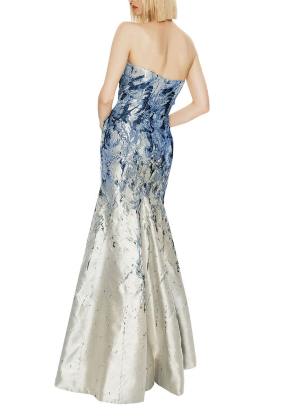 HYNES PARK Brocade Straight Neckline Evening Gown