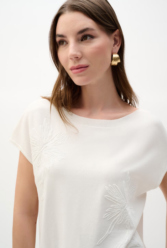 Joseph Embroidered Boat Neck Pullover Style