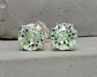 Mariana Post Earrings with Rhodium Plating