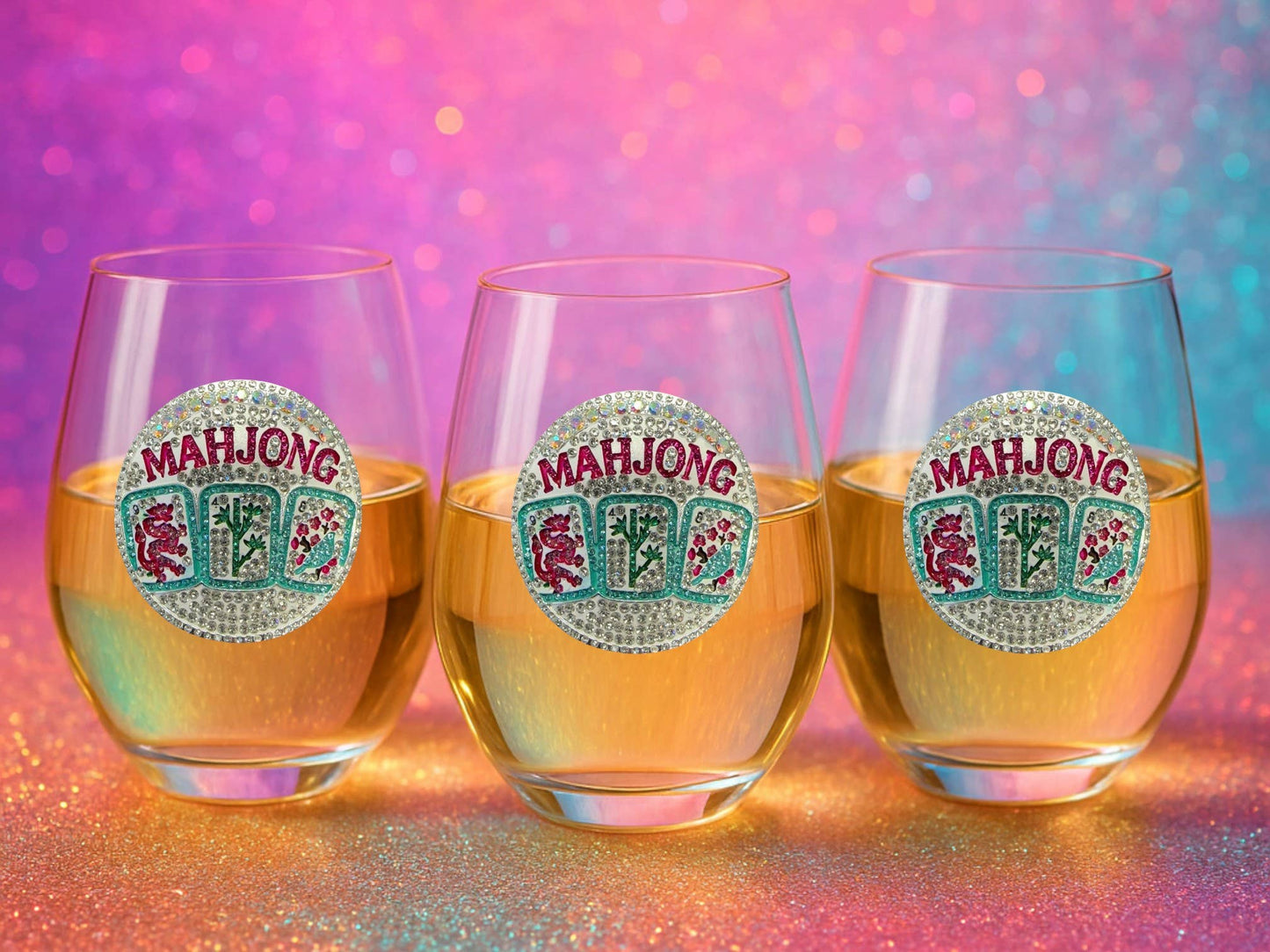 The Queens' Jewels® - Mahjong Jeweled Stemless Wine Glass