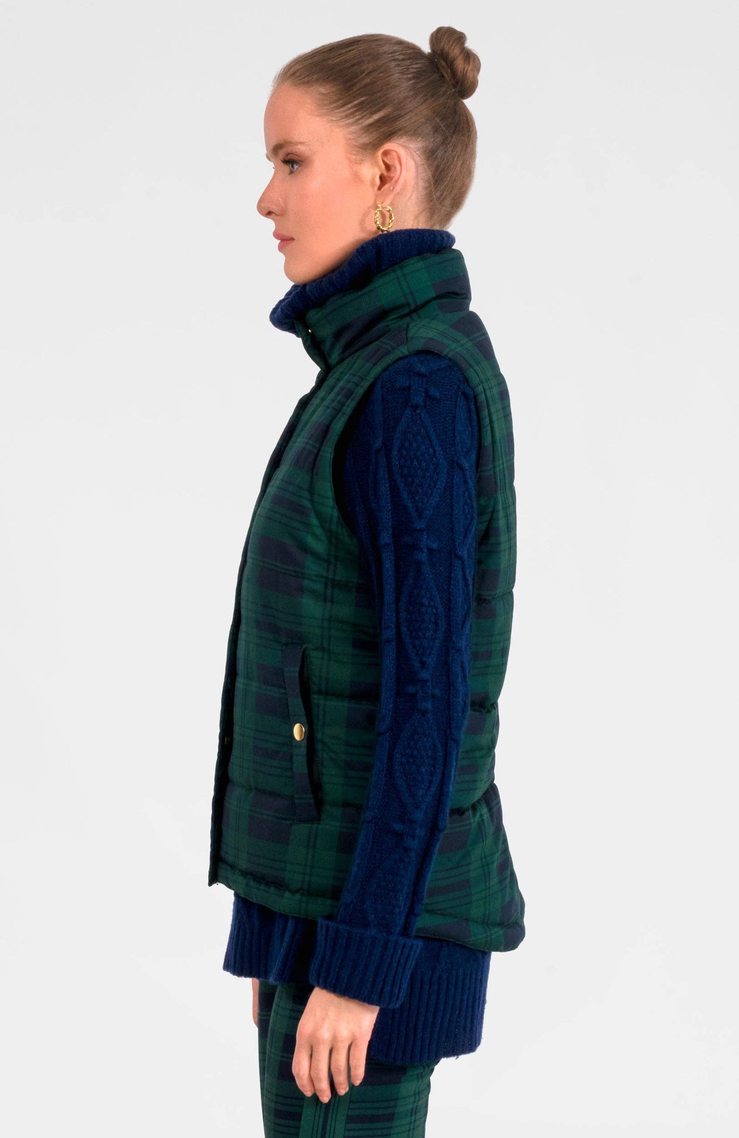 Puffer Vest -  Black Watch Plaid