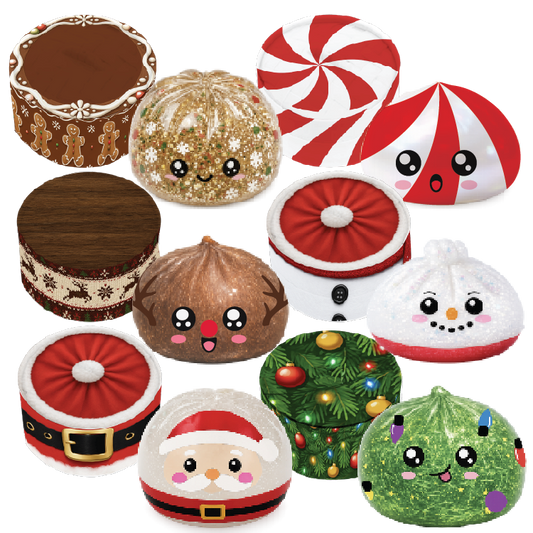 Novelty Brands - Fun Doh Christmas Dumpling Squishy Toy 12pc Holiday Display