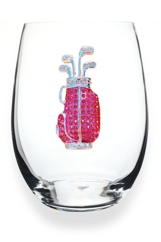 The Queens' Jewels® - Golf Bag Jeweled Stemless Wine Glass