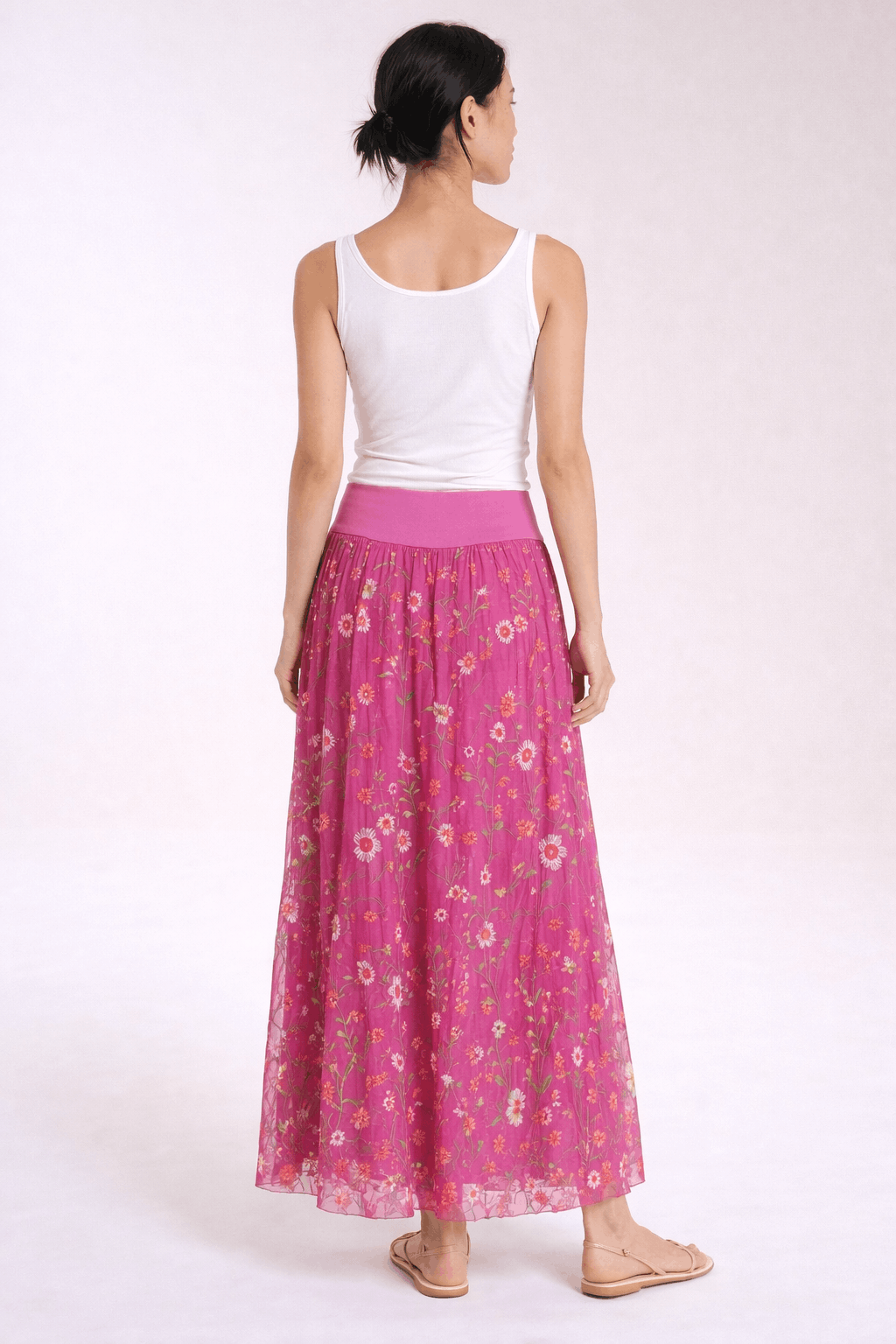 TINA Stephens Italy/Tees By Tina - Sable Garden Silk Skirt (SL202G)