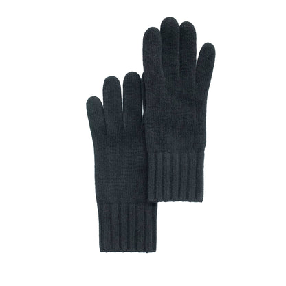 Cashmere gloves with wide rib cuff