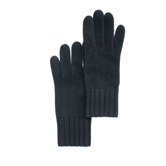 Cashmere gloves with wide rib cuff