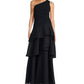 Aiden Mattox One Shoulder Tiered Ruffled Ball Gown