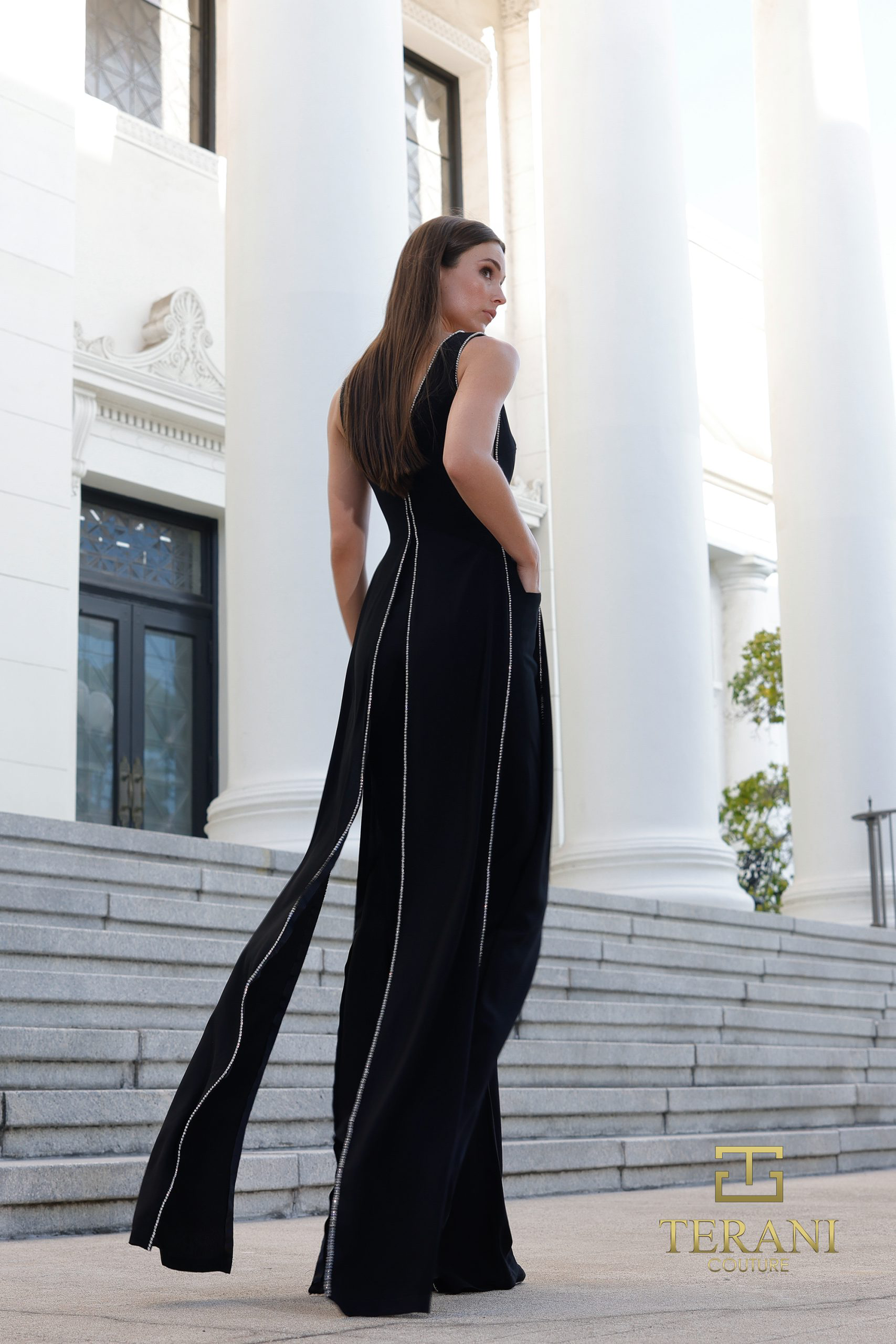 dress the population emmet gathered crepe jumpsuit Dress The Population Womens Emmet Gathered Crepe Jumpsuit Size XL Cocktail Event