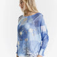 TINA Stephens Italy/Tees By Tina - Circle Flower Danielle Batwing Open Knit Sweater (BLS424CF)
