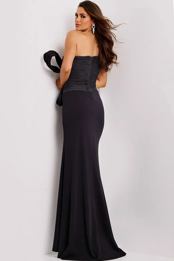 Jovani Strapless Gown with Sculptural Bow Detail