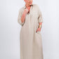 TINA Stephens Italy/Tees By Tina - Fernanda Open Collar Linen Dress (DQ107)