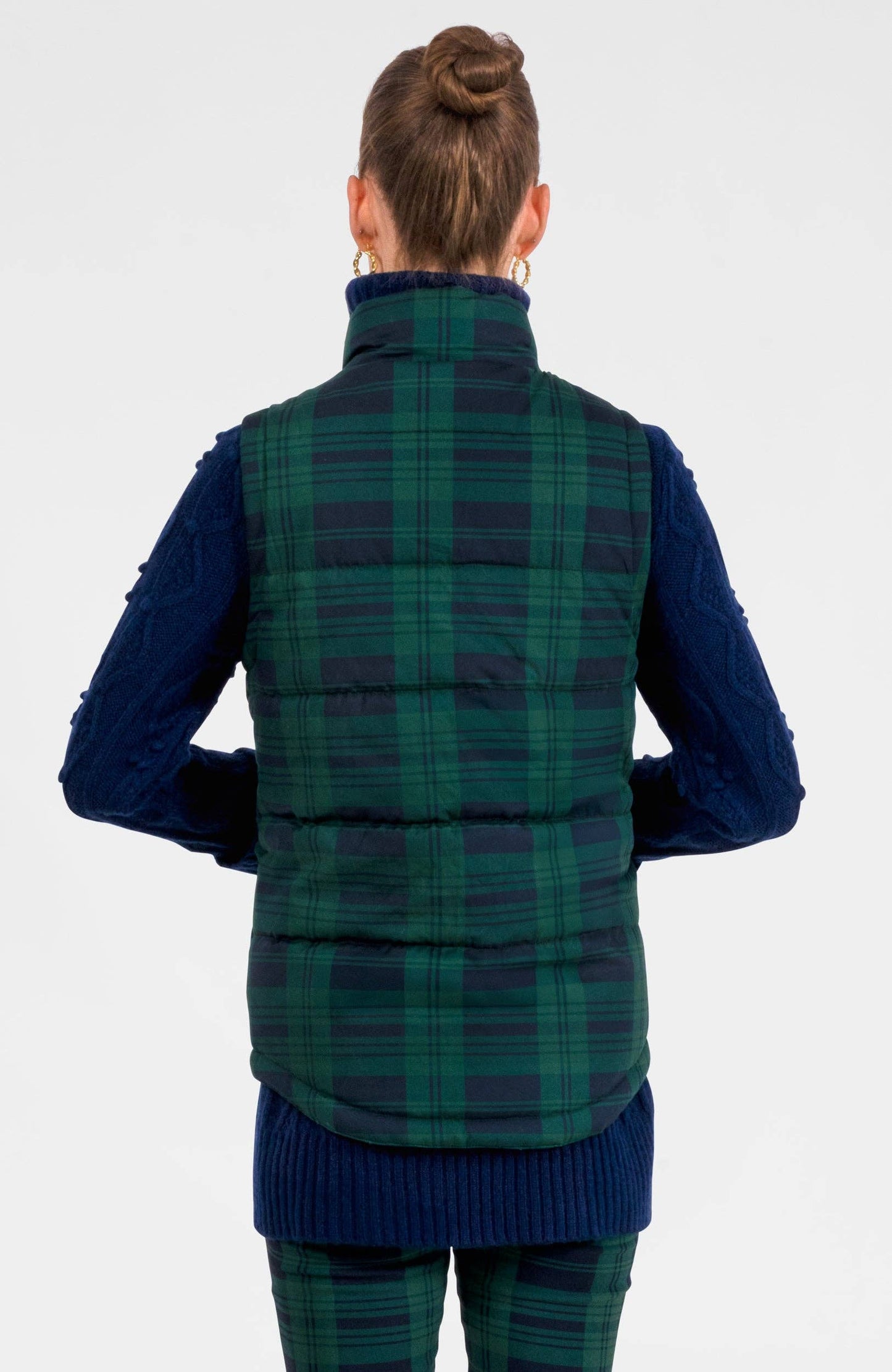Puffer Vest -  Black Watch Plaid
