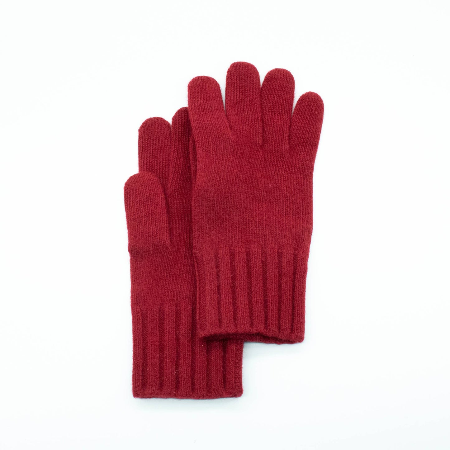 Cashmere gloves with wide rib cuff