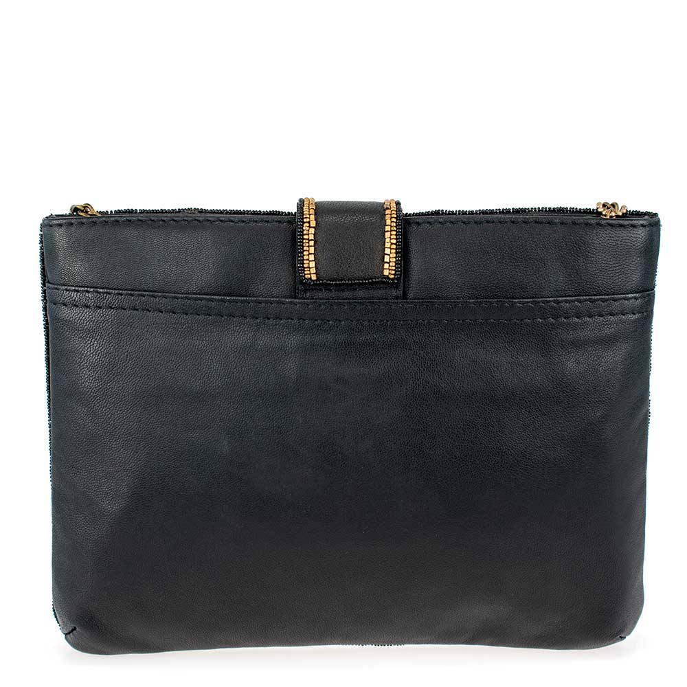 Mary Francis Untamed Beaded Animal Print Crossbody Handbag