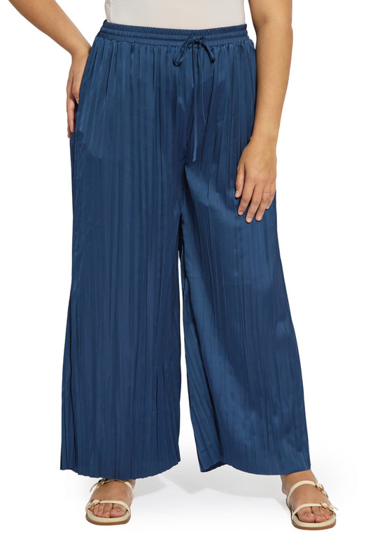 LYSSE Packable Pleated Wide Leg Satin Pants