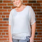 Adriana Silk Double Raw Edge Top (BQ209)