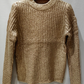 MCG Metallic Gold Warm Cozy Round Neck Knit Sweater