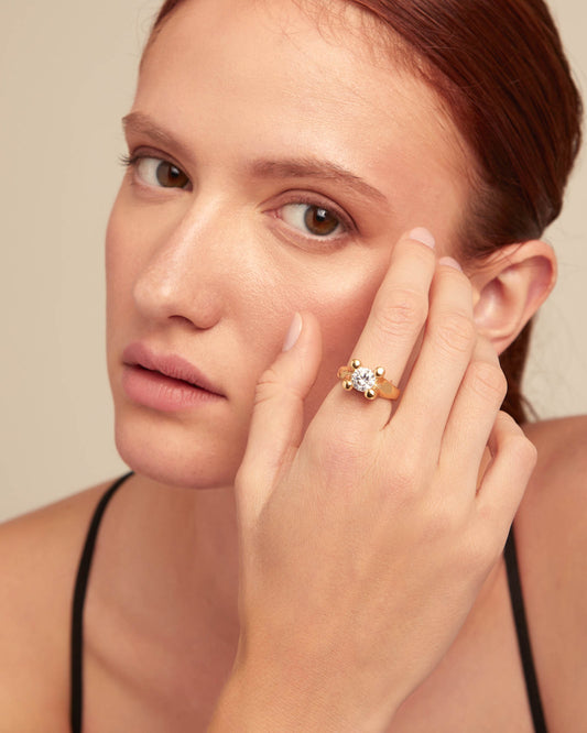 UNO de 50 Double white zirconia ring