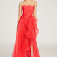 Theia Couture Teresa Strapless Draped Gown