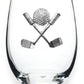 The Queens' Jewels® - Golf Clubs and Ball Stemless Wine Glass