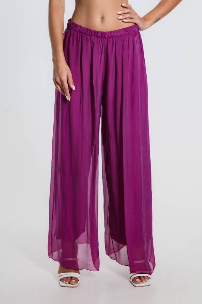 TINA Stephens Italy/Tees By Tina - Roxy Silk Straight Leg Pant (PL212)