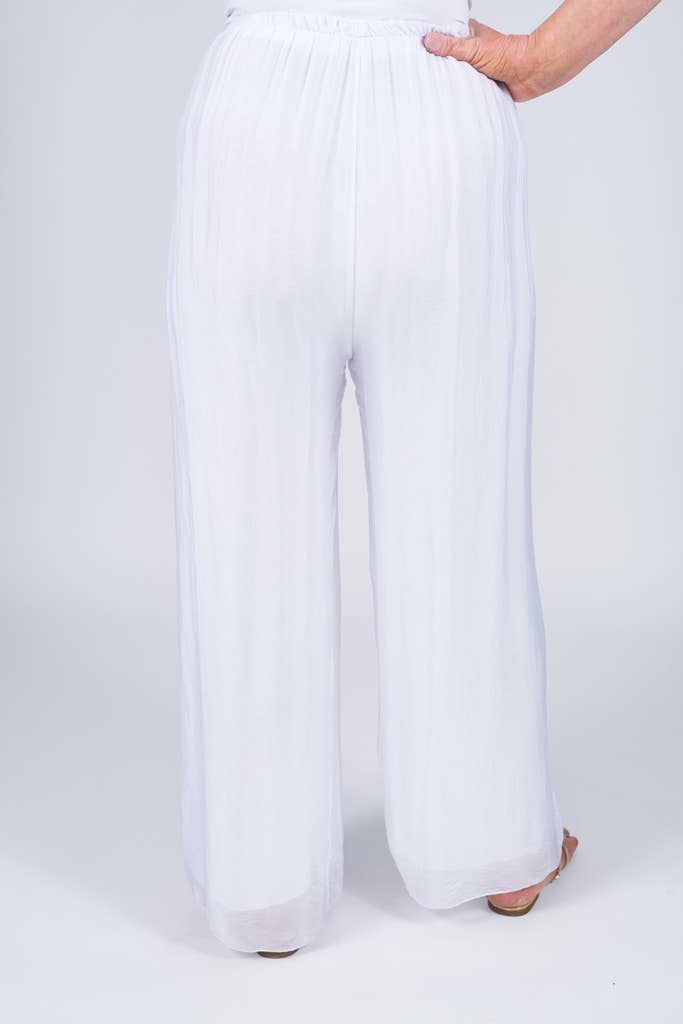 TINA Stephens Italy/Tees By Tina - Roxy Silk Straight Leg Pant (PL212)