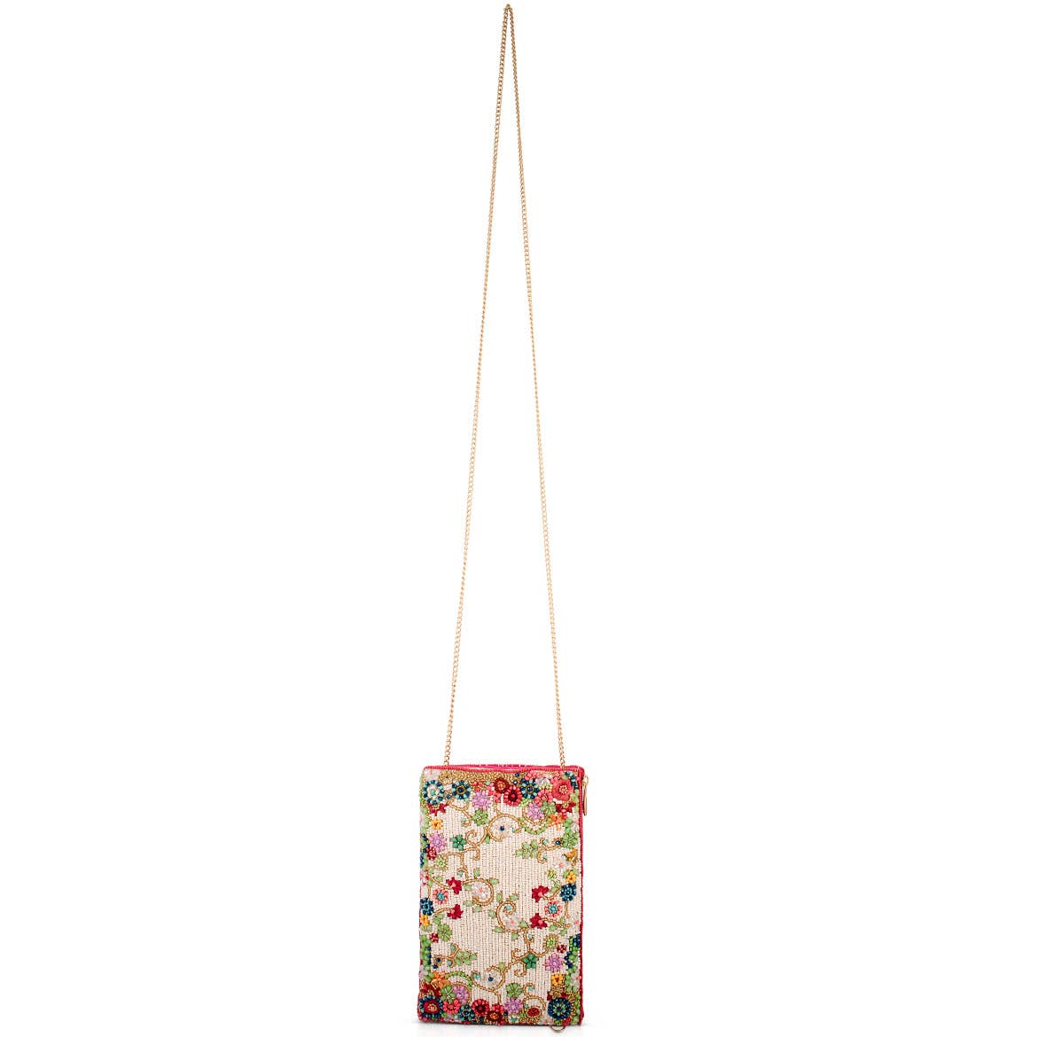 Mary Frances Accessories - Meadow Ditsy Floral Multi Color Beaded Crossbody Phone Bag