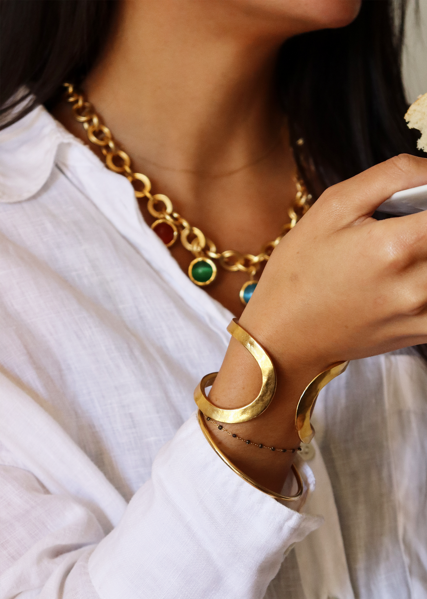 KARINE SULTAN - Minimalist Split Cuff - 24K Gold Plated