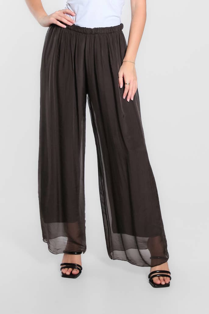 TINA Stephens Italy/Tees By Tina - Roxy Silk Straight Leg Pant (PL212)