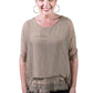 Adriana Silk Double Raw Edge Top (BQ209)