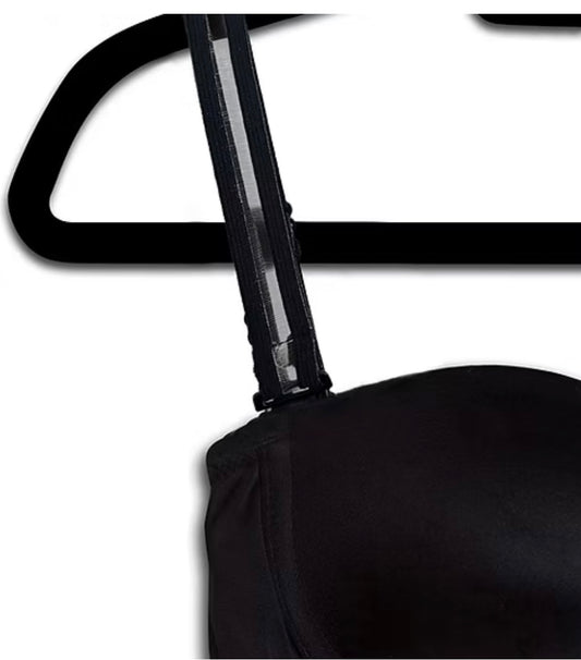 Strap It’s Bra with White Skinny Sheer Strap
