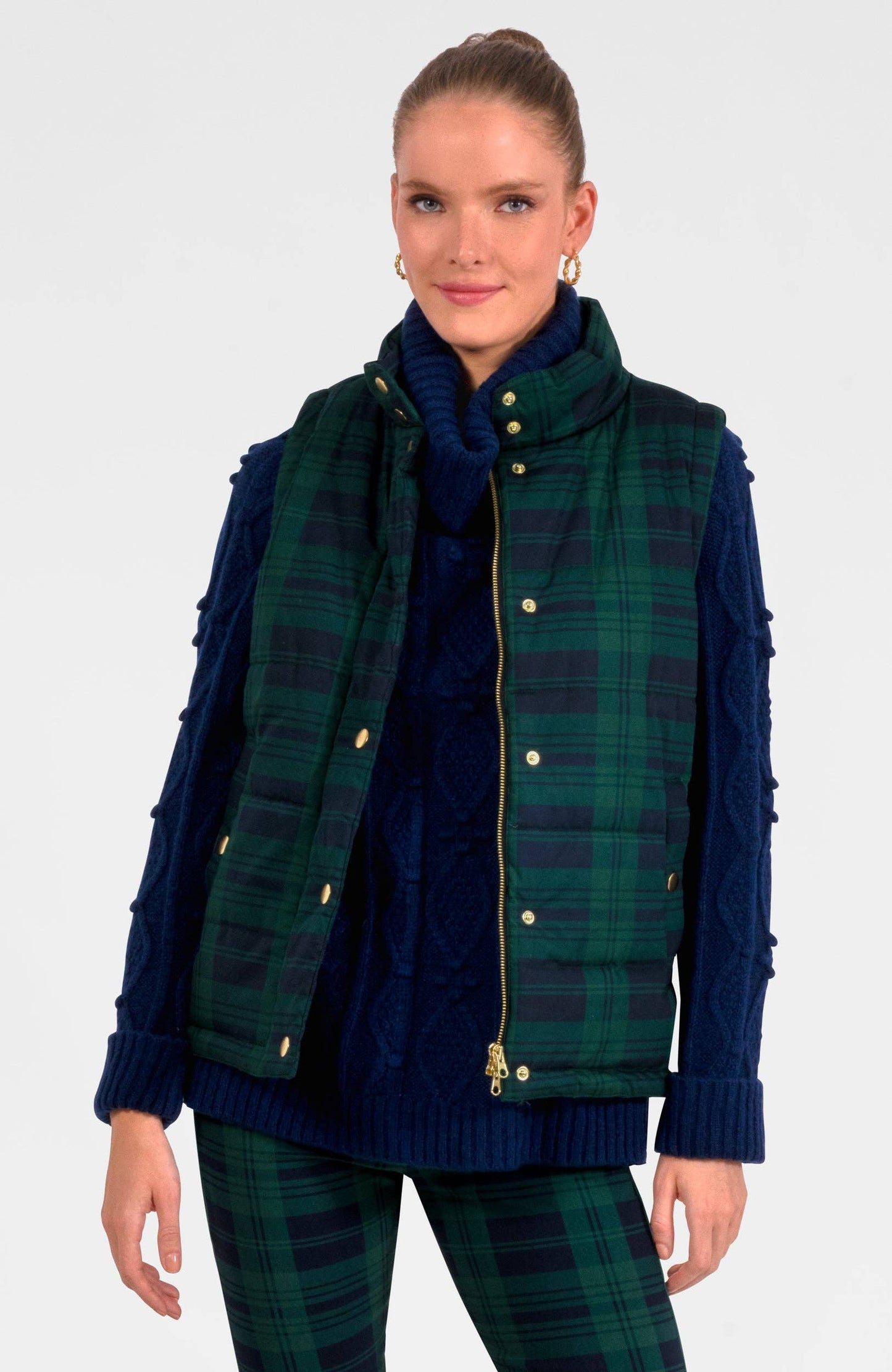 Puffer Vest -  Black Watch Plaid
