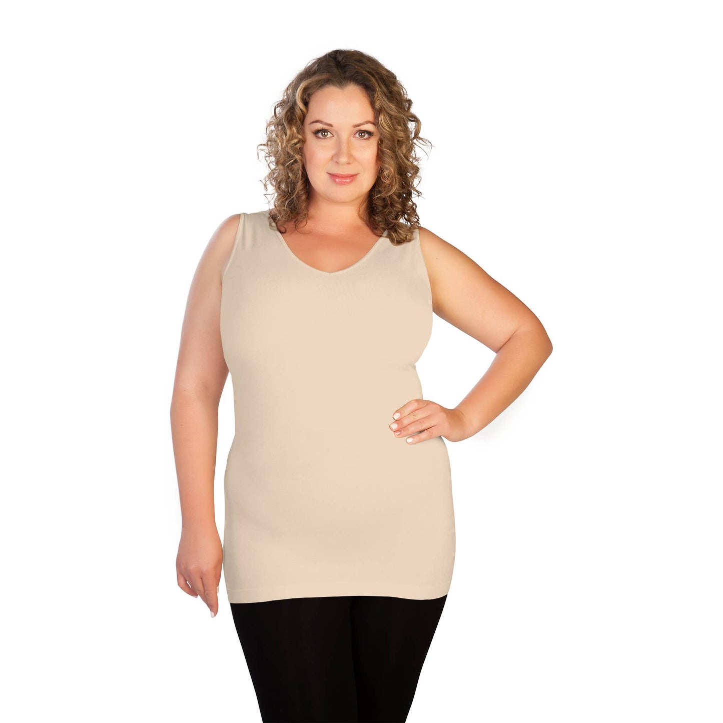 Skinnytees - Plus V Neck Tank