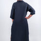 TINA Stephens Italy/Tees By Tina - Fernanda Open Collar Linen Dress (DQ107)