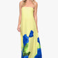 Betsy & Adam CARMEN CHIFFON STRAPLESS FLORAL FLOOR LENGTH DRESS