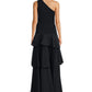 Aiden Mattox One Shoulder Tiered Ruffled Ball Gown