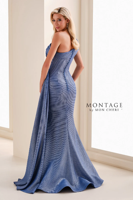 MON CHERI Montage Sculpted One Shoulder Mermaid Gown