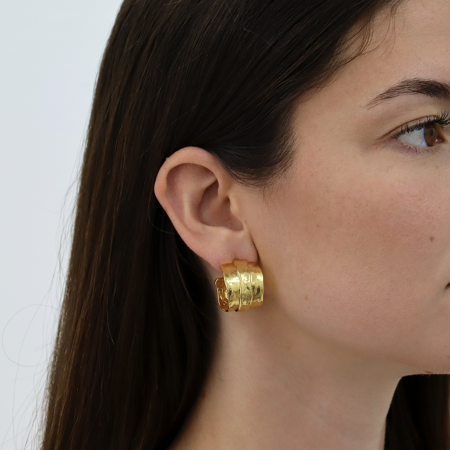 KARINE SULTAN - Parchment Texture Hoops - 24K Gold Plated