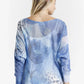 TINA Stephens Italy/Tees By Tina - Circle Flower Danielle Batwing Open Knit Sweater (BLS424CF)
