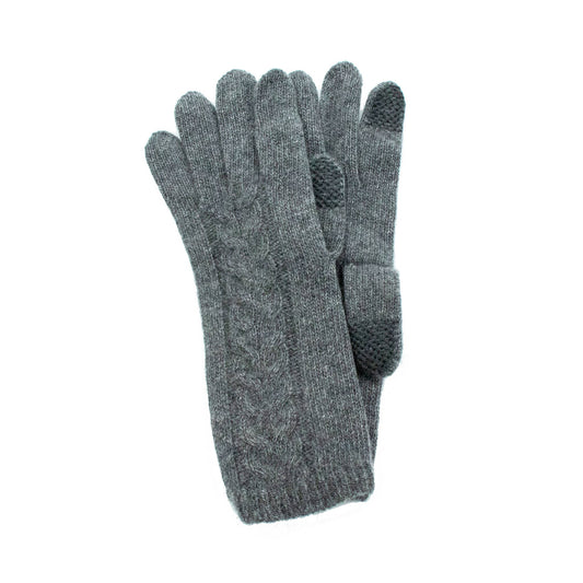 Cashmere Tech gloves with cables